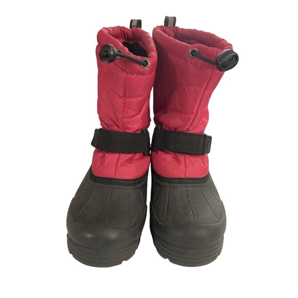 Northside girls size 3 Pink Black Waterproof  lined Adjustable Strap Winter Boot - Picture 1 of 8